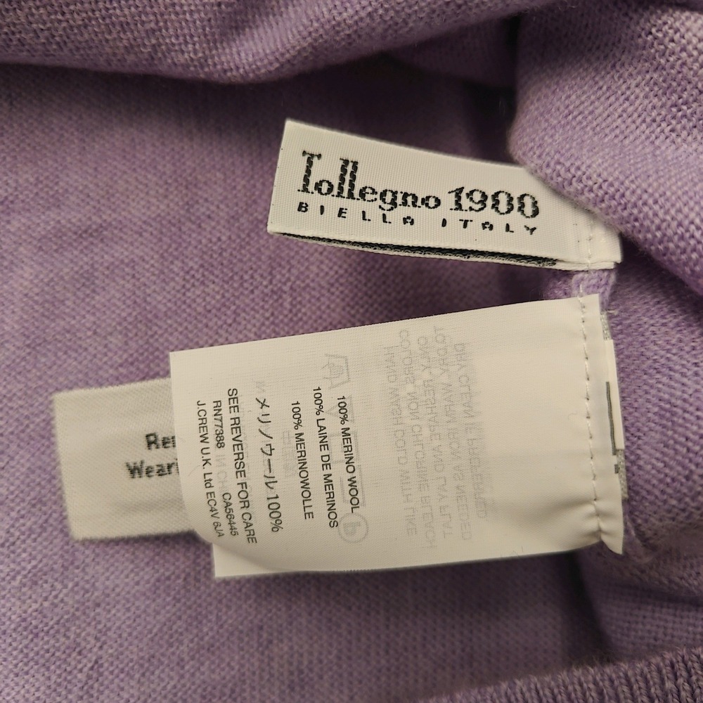 J.Crew Mens Medium Tall Italian Merino Wool Crewneck Sweater Heather Lilac G8278 - Picture 4 of 12